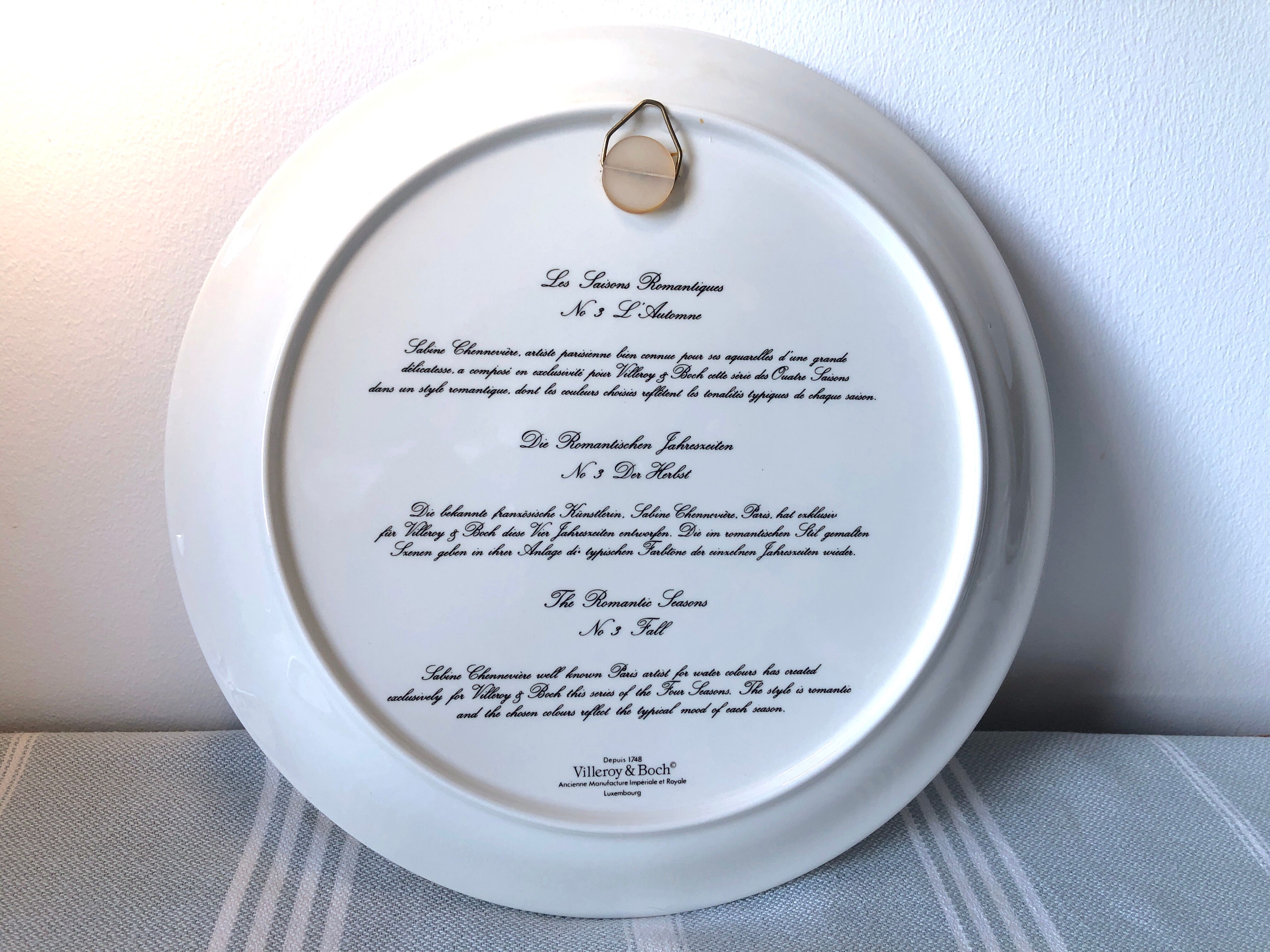 Villeroy et Boch collection plate - Autumn Season - Sabine Chennevière