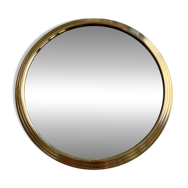 Plateau miroir art déco doré