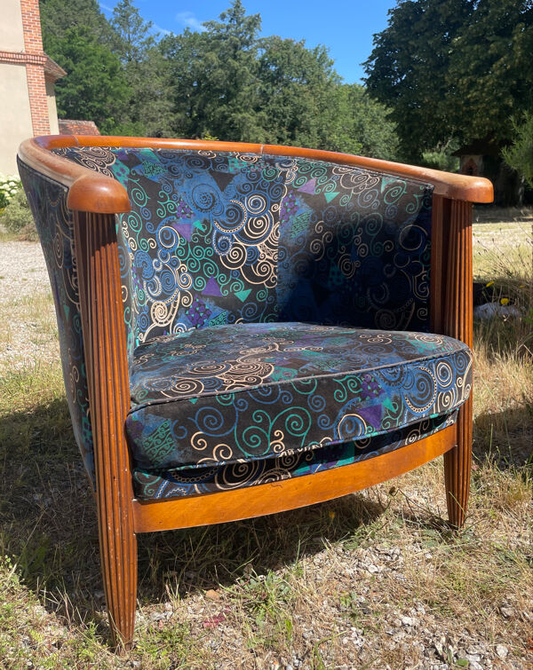 Banquette et fauteuils cabriolets style Art déco