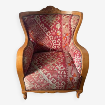 Fauteuil bergere kilim