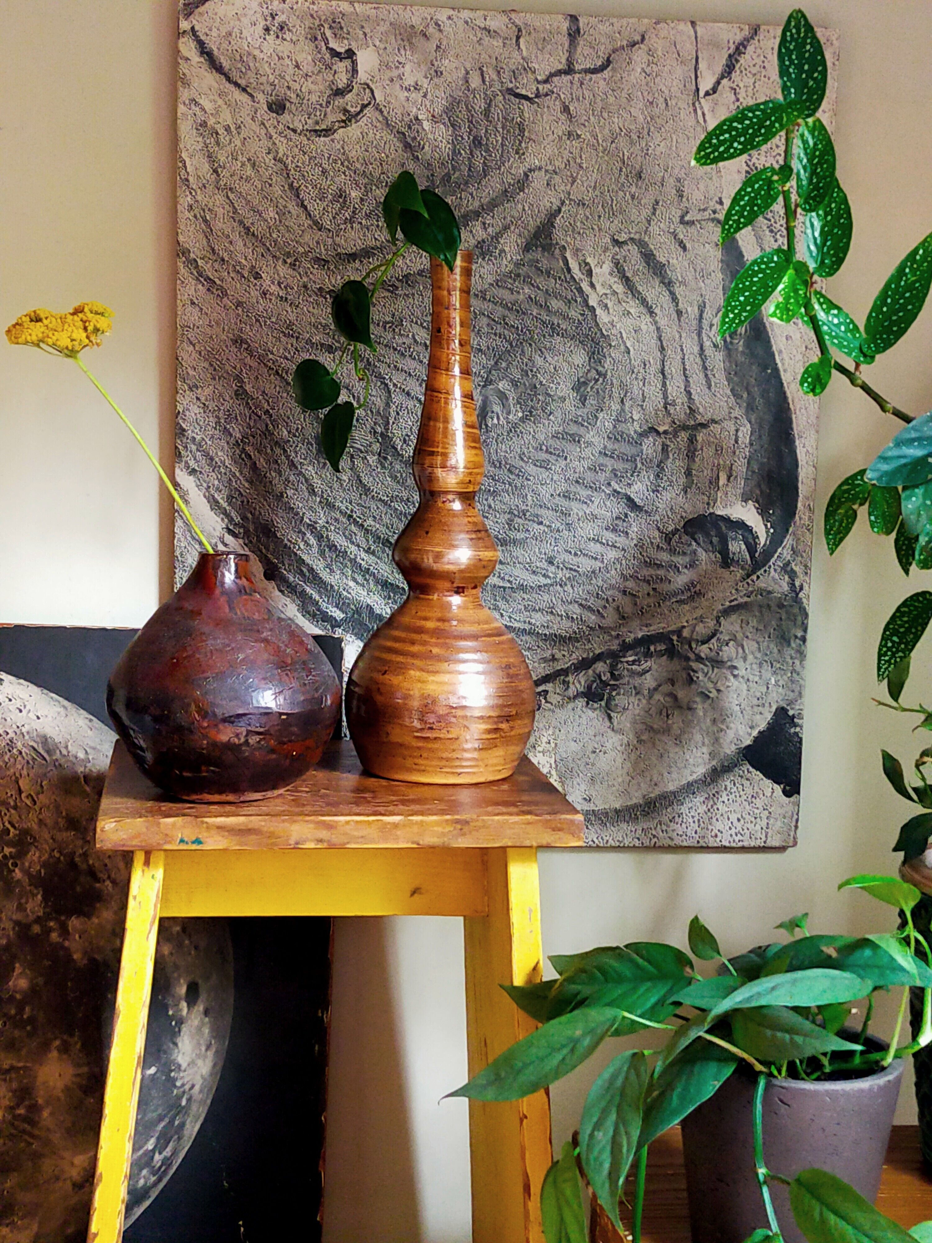 Potter's soliflore vase in vintage glazed stoneware