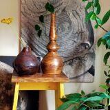 Vase soliflore de potier en grès émaillé vintage