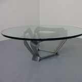 Glass coffee table by Knut Hesterberg for Ronald Schmitt, 1960s.