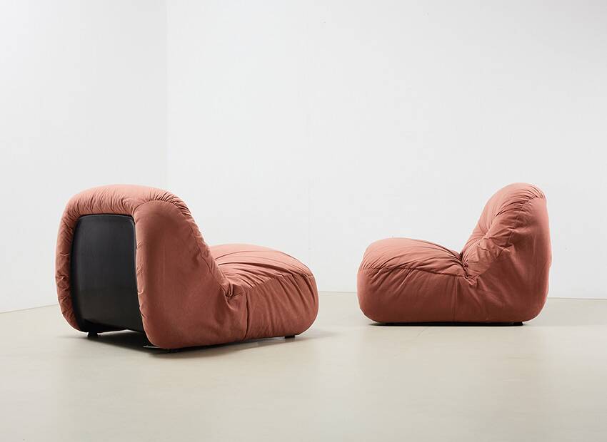 Diego Mattu Pair of Malu Lounge Chairs for 1P Italy 1970s