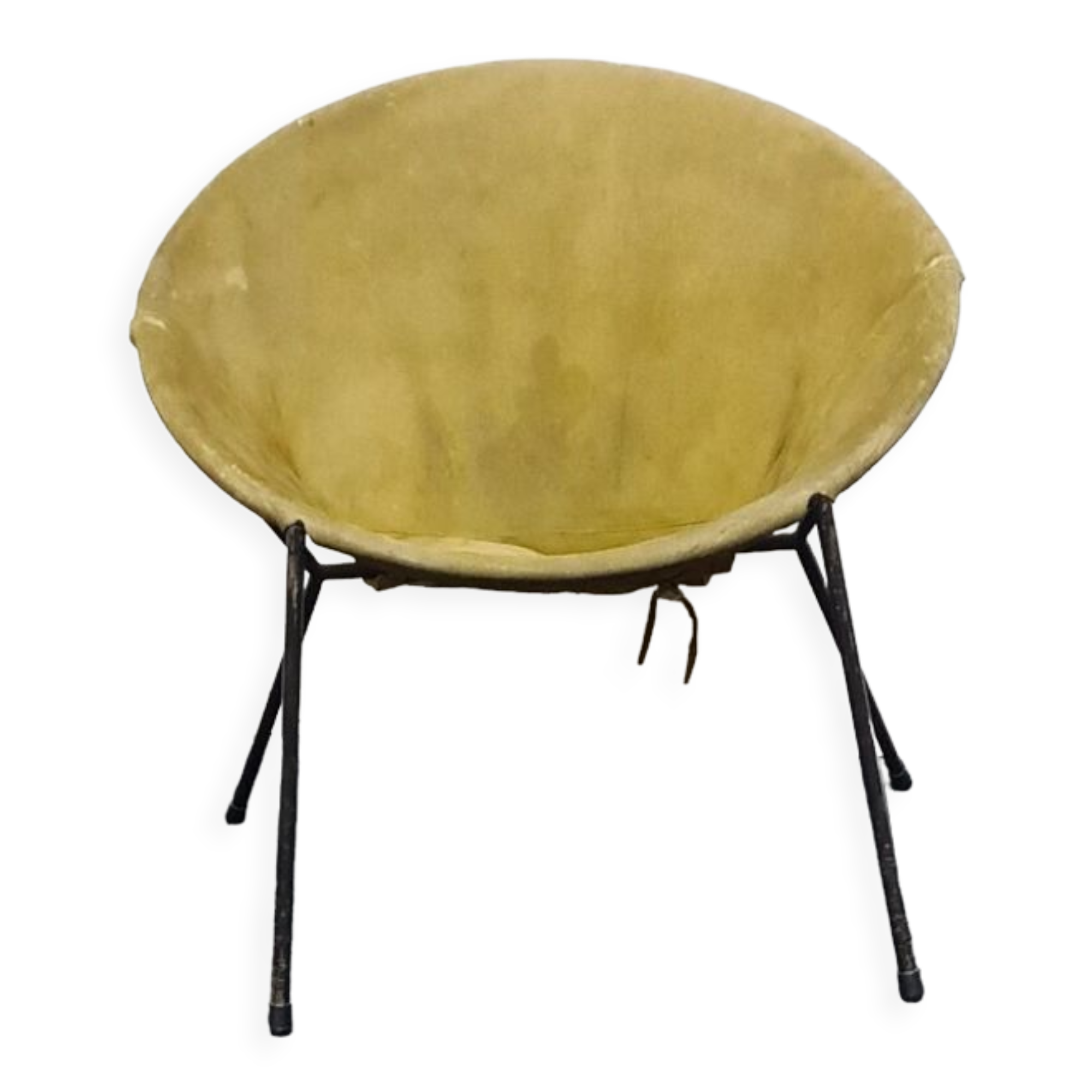 Vintage leather folding balloon chair