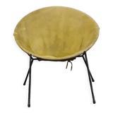 Vintage leather folding balloon chair