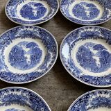 Set of 6 Petrus Regout Maastricht plates with white and blue decor