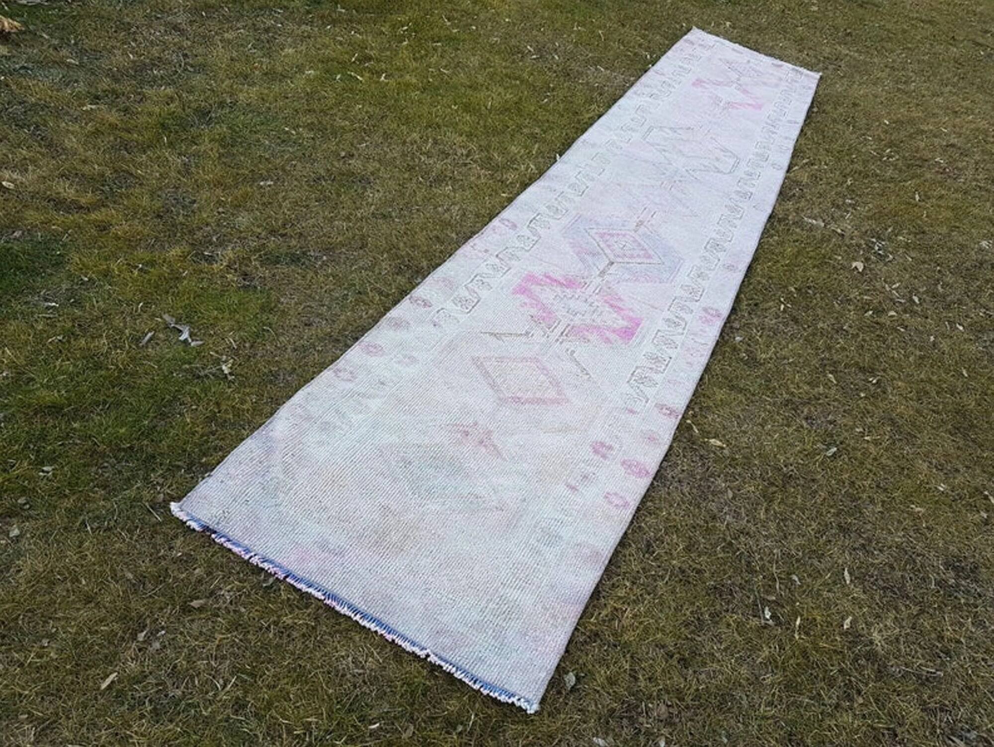 Vintage Turkish hallway rug 76x410 cm