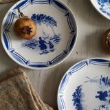 6 antique French dessert plates, Moulin des Loups, 4067