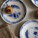 6 antique French dessert plates, Moulin des Loups, 4067