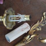 Pair of Louis XV style sconces in bronze with 1 arm of light