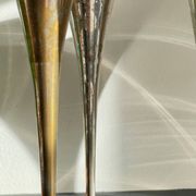 6 Flutes Champagne Laiton Argenté Vintage
