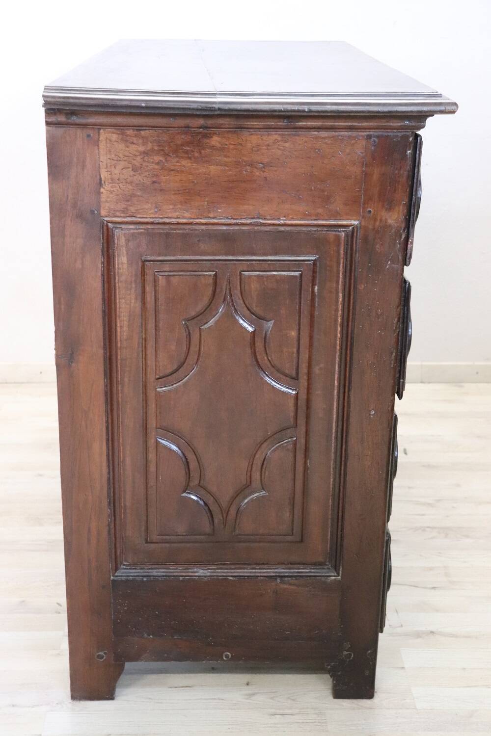 Antique Carved Walnut Chest of Drawers, 17th Century