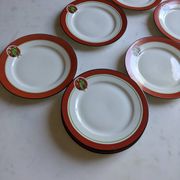 Art Deco dessert plates Henri Delcourt / Boulogne sur Mer / parakeet
