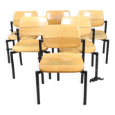 Vintage Martin Stoll Scandinavian Chairs 60/70 Beige Black Legs