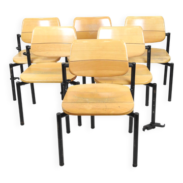 Chaises Vintage Martin Stoll Scandinave 60/70 Beige Piètement Noir