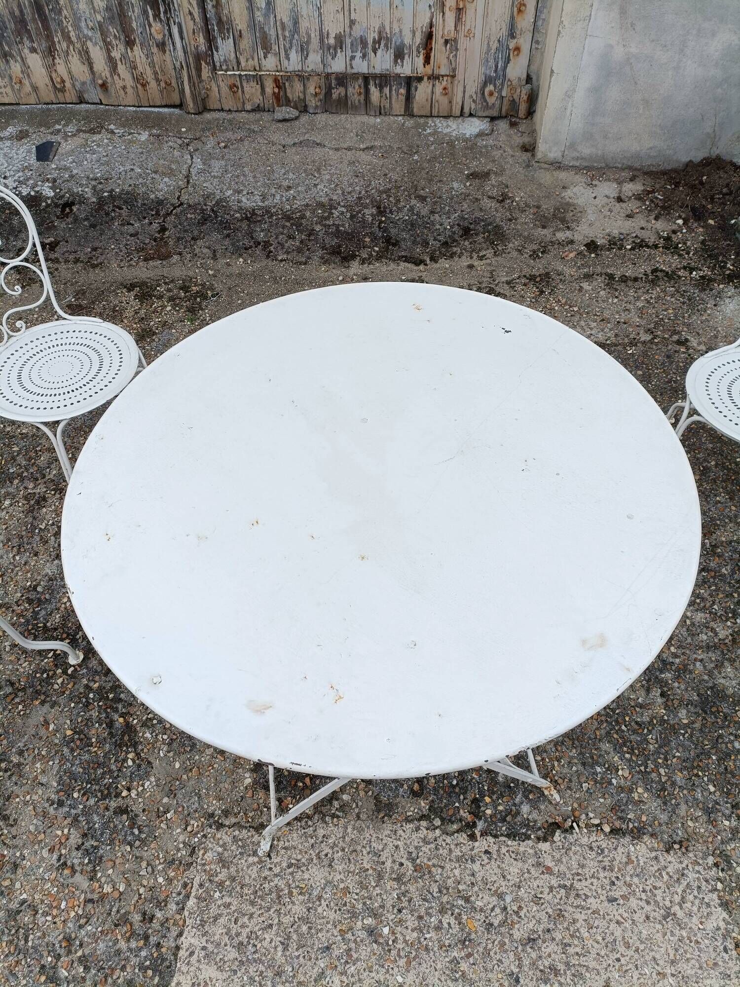 Garden furniture 4 places wrought iron old vintage xxeme