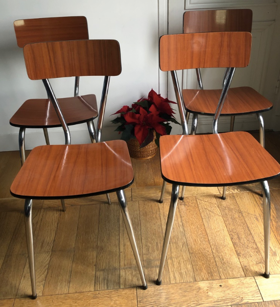 Brown formica chairs