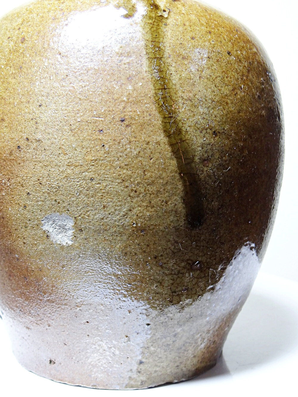 Ancient cruche from the 19th-20th century, artisanal glazed stoneware from Puisaye.