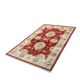 Red Gold Wool Rug, Handmade Floral Oriental Carpet 121x77cm Bedroom Decor