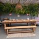 Grande table de ferme avec 2 bancs