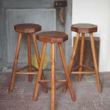 Bar stool X 3, wooden stool, brutalist stool, high stool, die