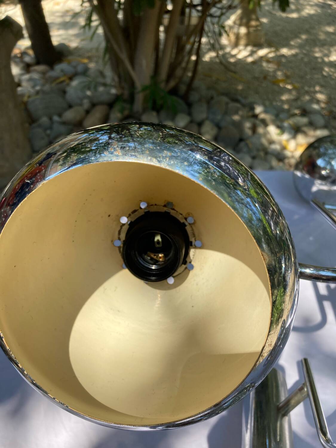 6-lamp vintage 70'S chrome pendant light