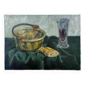Tableau ancien - Nature morte avec pain et vin