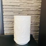 White vintage vase in opal glass