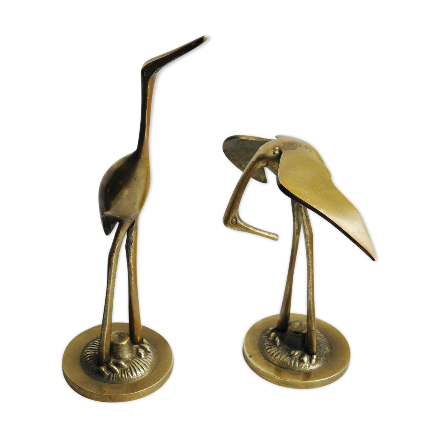 Couple of herons in brass, 70s