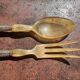 Antique Art Deco Salad Cutlery - Silver-Plated Handles