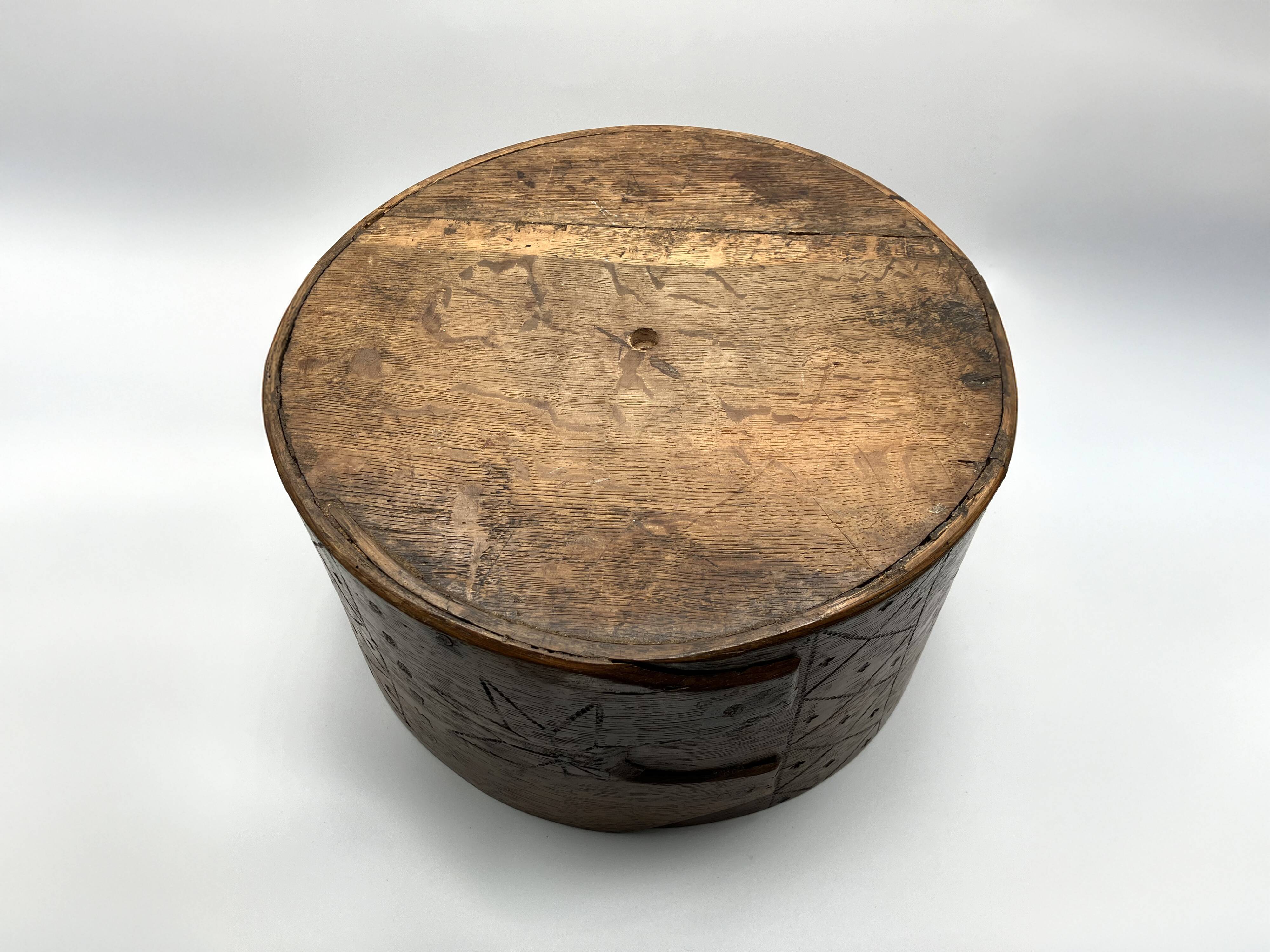 Antique Swedish Bentwood Box with Lid • Folk Art