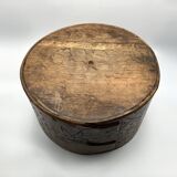 Boîte suédoise ancienne en bois courbé avec couvercle • Art populaire