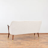 Mid-Century Norwegian Teak & Boucle Sofa, 1960s.