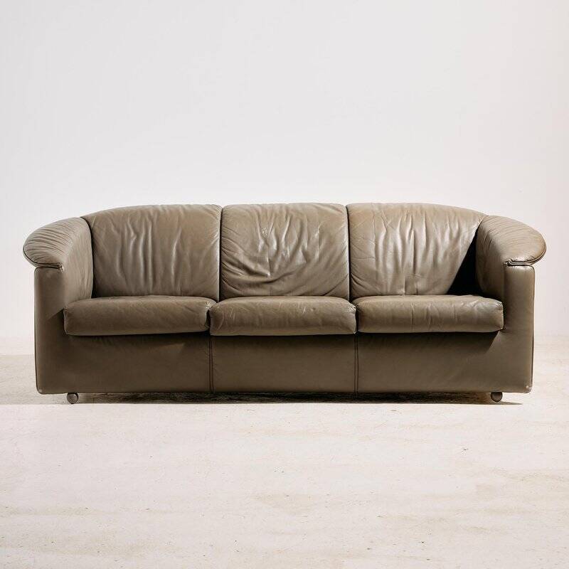 Aura Leather Sofa Set by Paolo Piva for Wittmann, 1980s, Set of 3