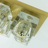 mid century peill & putzler brass CEILING LIGHT with 4 glass cubes 1960s/70