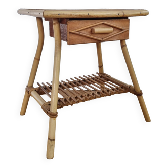 Vintage rattan bedside