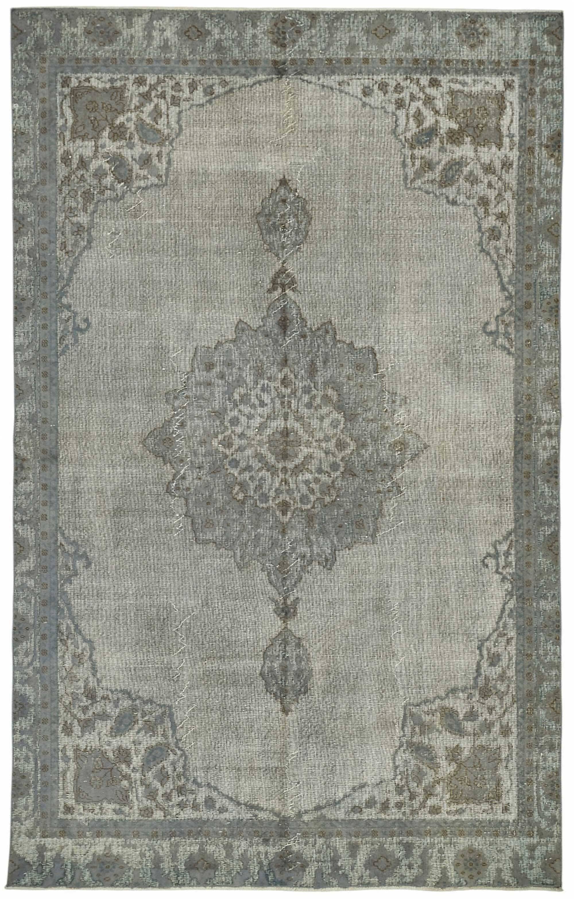 Overdyed Wool Vintage Handmade Carved Rug 169 cm x 288 cm