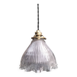 Holophane glass pendant light