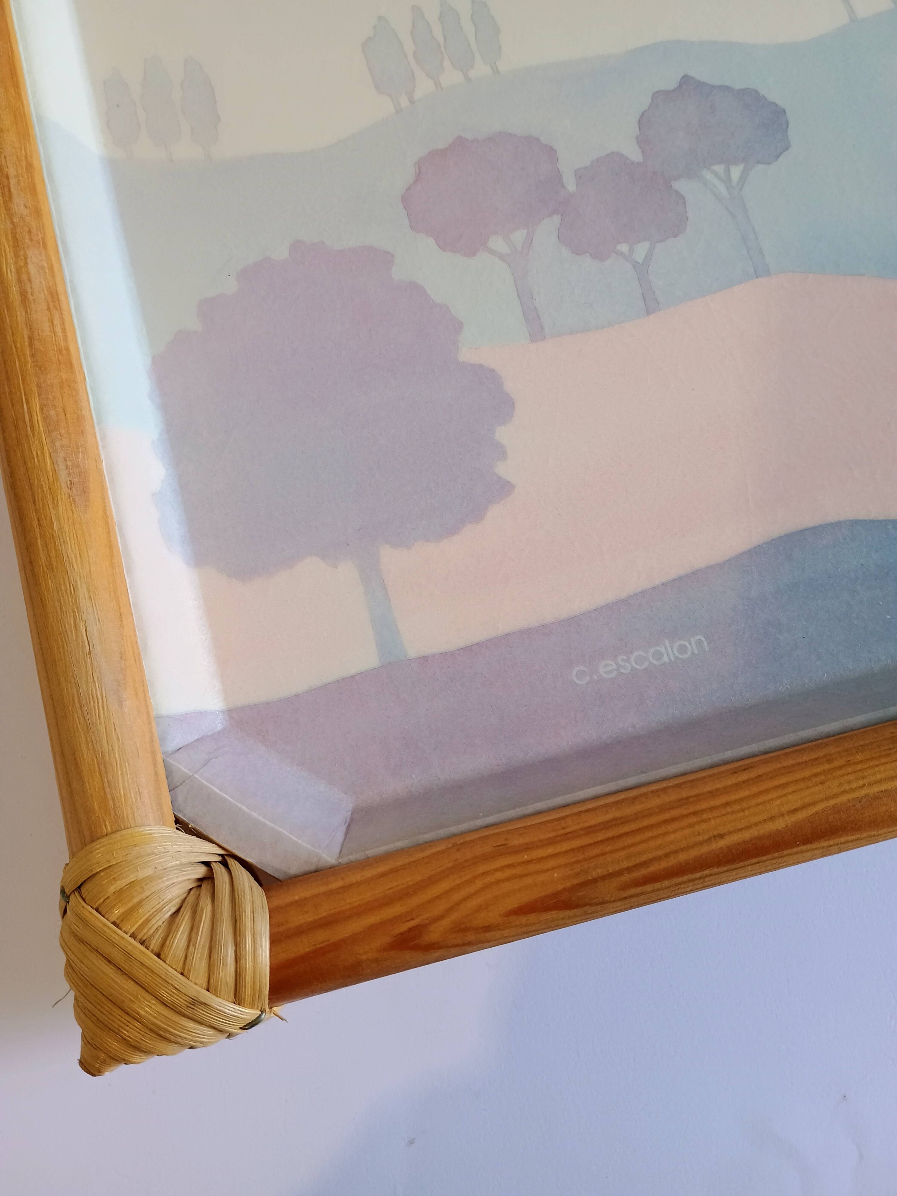 Rattan and fiberglass tray Catherine Escalon Camaieu