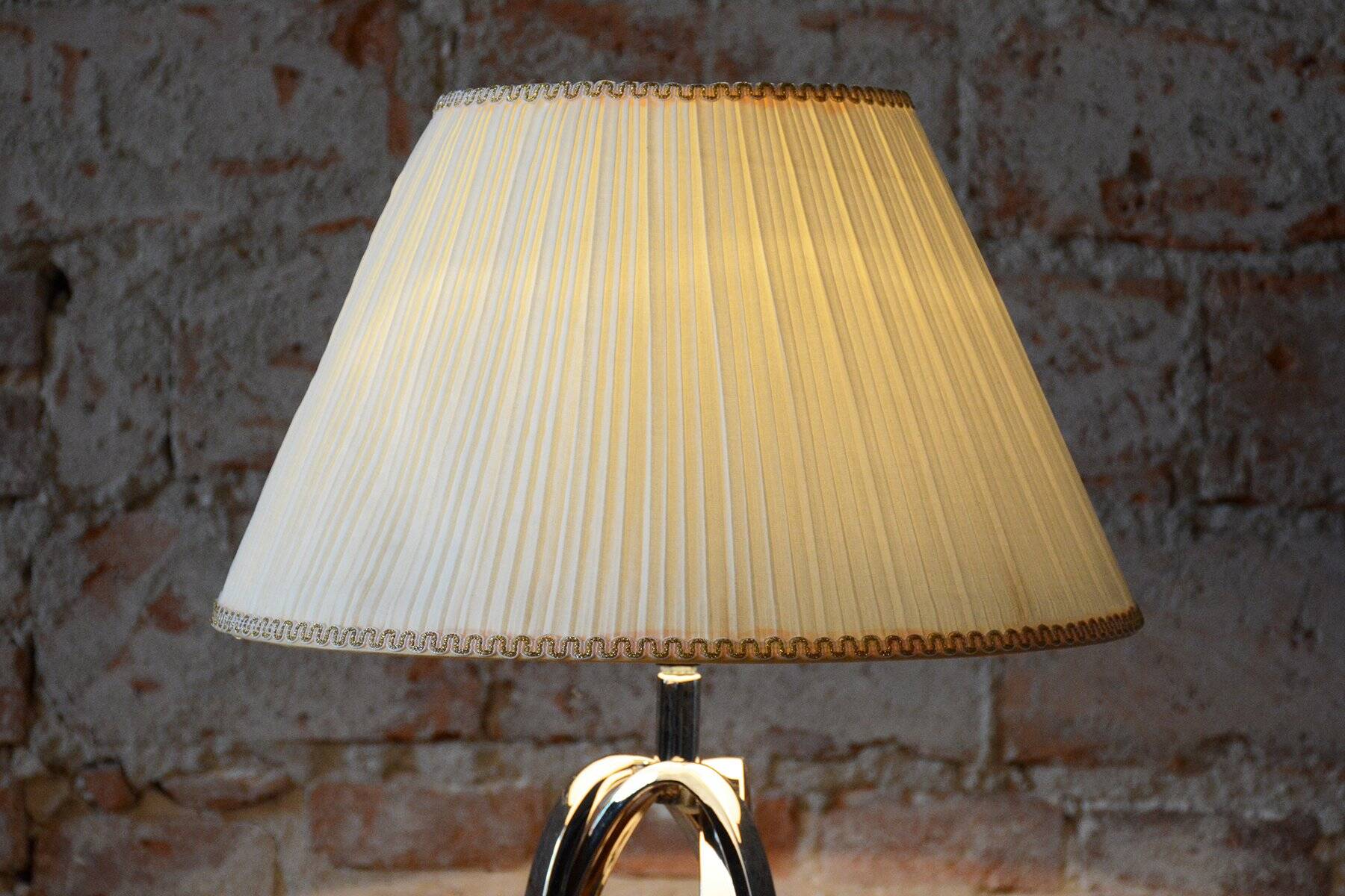 Art Deco Table Lamp in Chromed Metal by Mauro Ferretti, Italy, 1920s