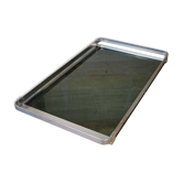 Plateau métal & verre design Italien 1970