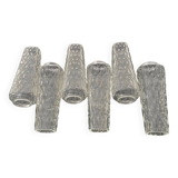 Tulip in worked transparent glass. Square shape. (6 available)