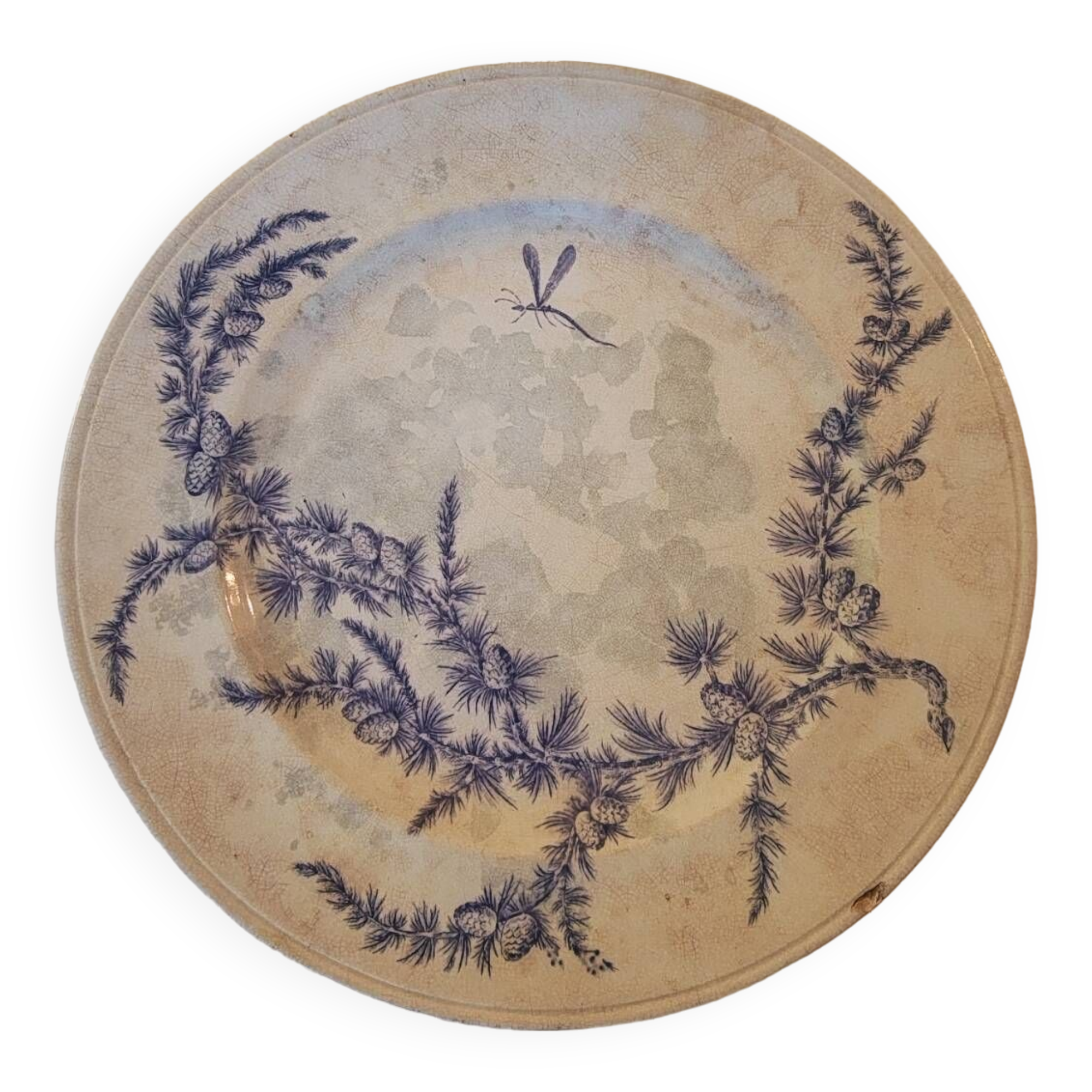 Assiette plate demi deuil