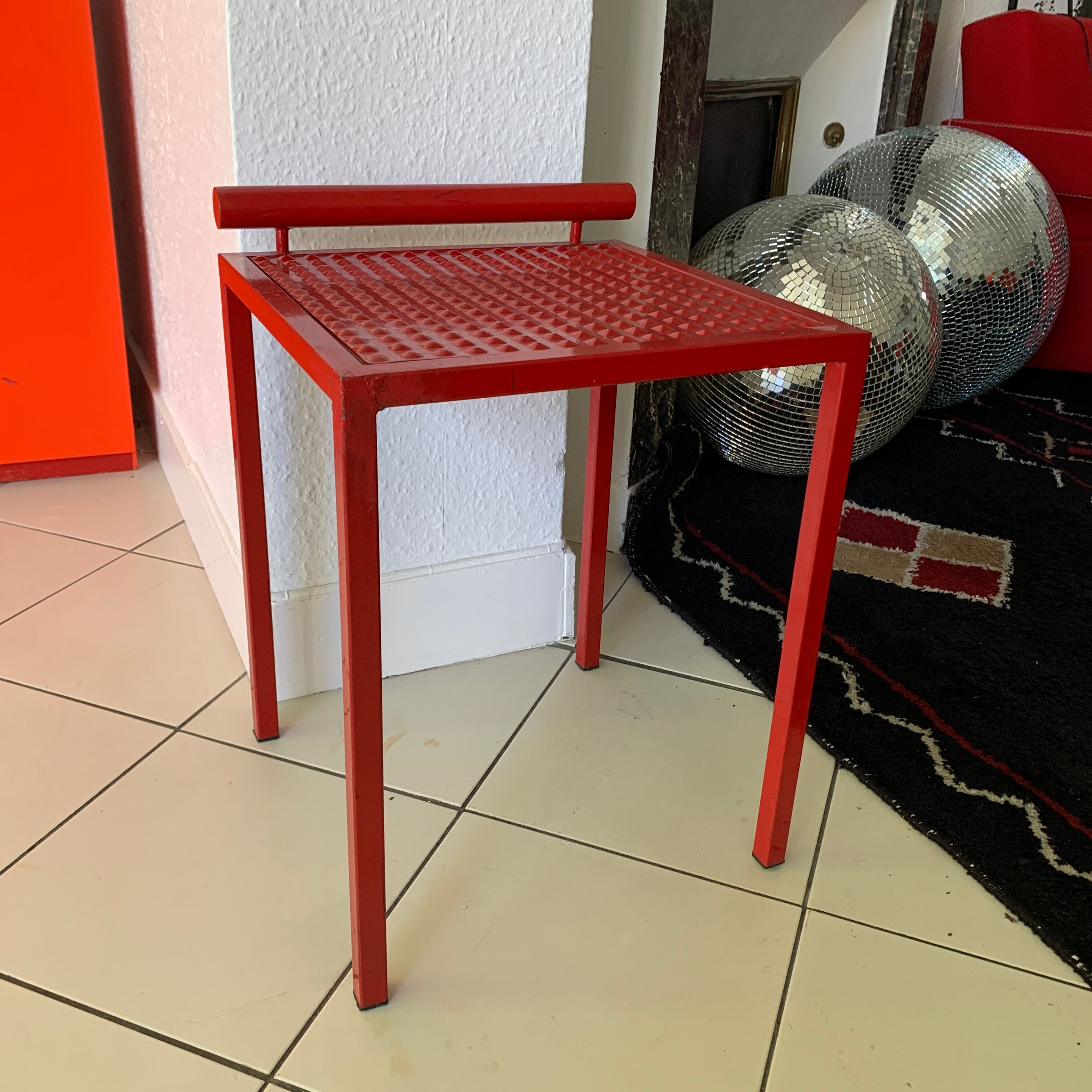 Metal stool from the 80s Italy