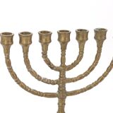 Menorah candlestick with 7 branches in brass, 1960s