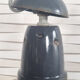 Industrial pendant lamp enamelled blue grey, vintage, 50s