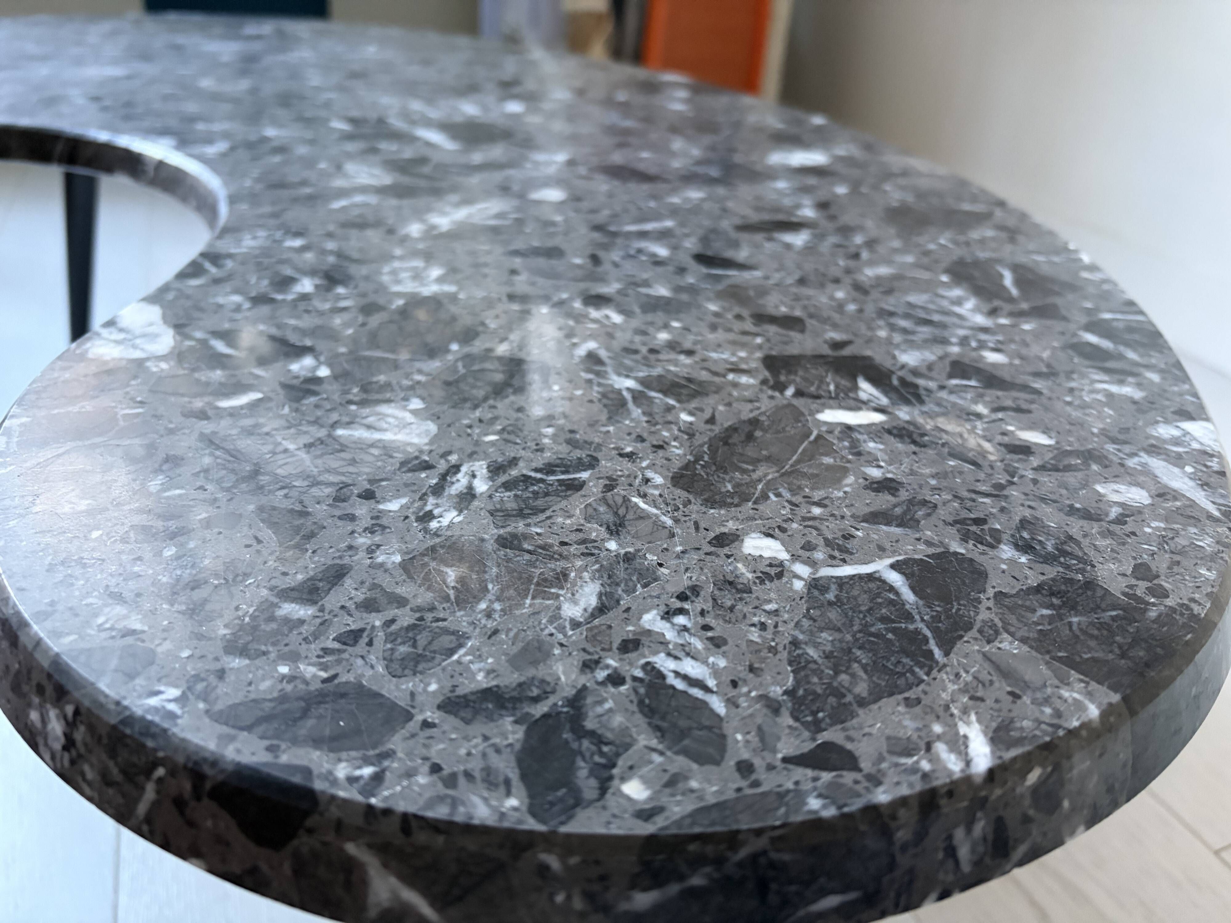 Tubble table by Pode/Leolux composite marble Grigio Carnico 50's style