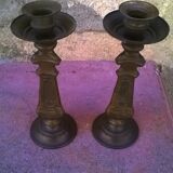 Paire de bougeoirs vintage