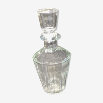 Vintage 12-sided glass carafe with its cork